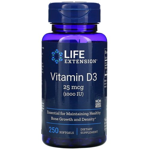 ������ ������ ������� Life Extension Vitamin D3, 110 �, 100 ��, 1000 ME, 250 ��. ����