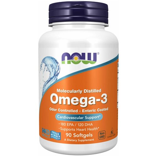 ������ ������ Omega-3 Molecularly Distilled 1000 �� (�����-3) 90 ������ (Now Foods) ����