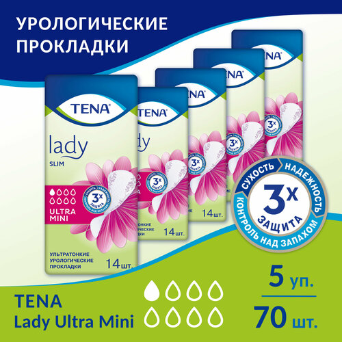 ������ ������ ��������� Tena Lady Slim Ultra Mini, 14 ��. x 5 ����. ����