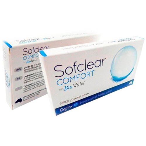 ������ ������ ���������� ����� Gelflex Sofclear Comfort with BioMoist, 3 ��., R 8,6, D -11,5 ����