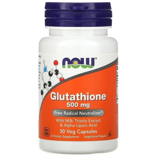 ������ ������ NOW Foods, Glutathione, 500 mg, ���������, 500 ��, 30 �������������� ������ ����