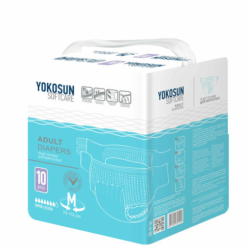 ������ ������ ���������� ��� �������� YokoSun Softcare Adult diapers, M, 7 ������, 75-112 ��, 1 ��. �� 10 ��. ����