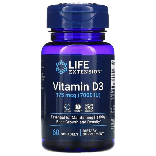 ������ ������ ������� Life Extension Vitamin D3, 100 �, 7000 ��, 60 ��. ����