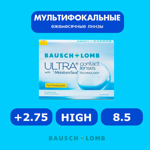 ������ ������ ���������� ����� �� ����� BAUSCH+LOMB Ultra for Presbyopia, 3 ��., R 8,5, D +2,75, ADD: �������, 1 ��. ����