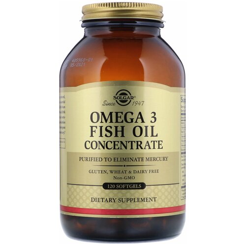 ������ ������ �����-3 Solgar, Omega-3, Fish Oil Concentrate, 120 ������, 60 ������ ����