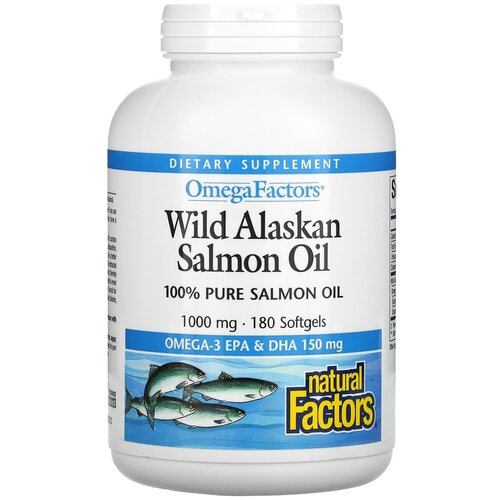 ������ ������ ������� Natural Factors Omega Factors Wild Alaskan Salmon Oil, 380 �, 180 ��. ����