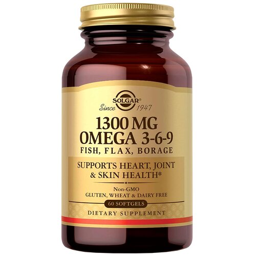 ������ ������ Solgar Omega 3-6-9 Fish, Flax, Borage ����., 1300 ��, 278 �, 60 ��., ���� ����