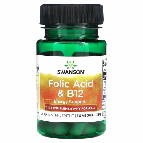 ������ ������ Swanson Folic Acid & B12, 30 ����. ����