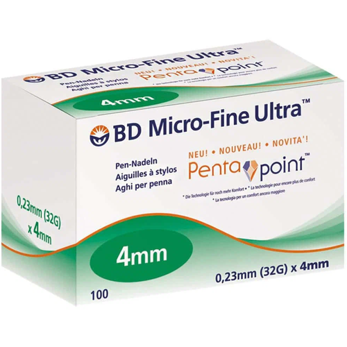 ������ ������ ���� ��� �����-����� BD Micro-Fine Plus, 4 �� x 0.23 ��, ������: 32G, 100 ��. ����
