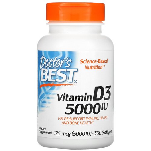 ������ ������ Doctor's Best Vitamin D3 ����., 5000 ��, 120 �, 360 ��. ����