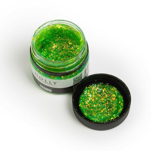 ������ ������ Holly Professional ������� ��� ����, ����, ����� � ���� Glitter Gel Green Mix ����