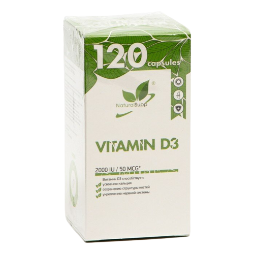 ������ ������ NaturalSupp Vitamin D3 ����., 2000 ME, 0.1 �, 120 ��. ����