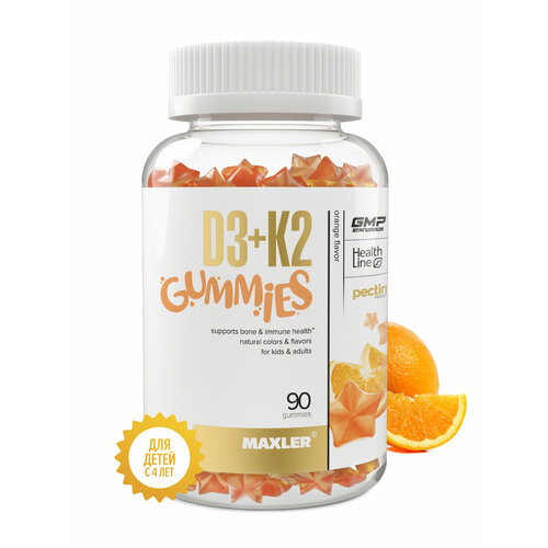 ������ ������ Maxler D3+K2 Gummies, 270 �, 90 ��., 1 ��., �������� ����