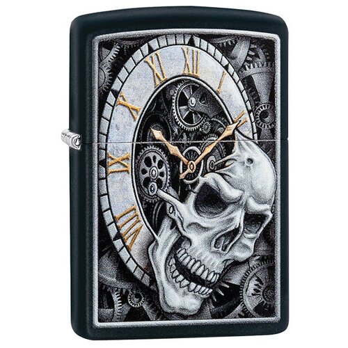   Zippo 29854 Skull Clock Design Black Matte   -     , -,   