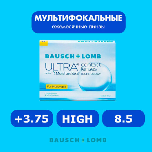 ������ ������ ���������� ����� �� ����� BAUSCH+LOMB Ultra for Presbyopia, 3 ��., R 8,5, D +3,75, ADD: �������, 1 ��. ����