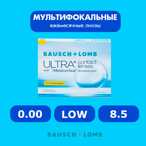 ������ ������ ���������� ����� �� ����� BAUSCH+LOMB Ultra for Presbyopia, 3 ��., R 8,5, D 0, ADD: ������, 1 ��. ����