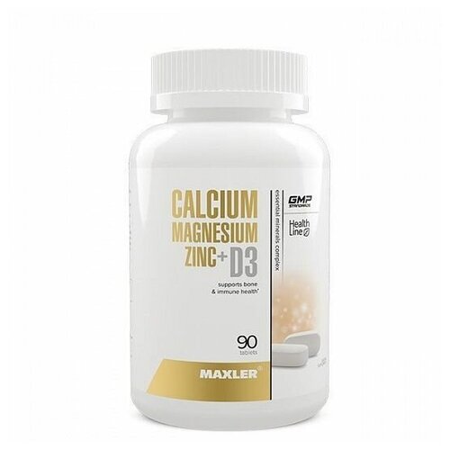 ������ ������ ������� & ������ MAXLER (USA) Calcium Magnesium Zinc + D3 90 ��������, ����������� ����